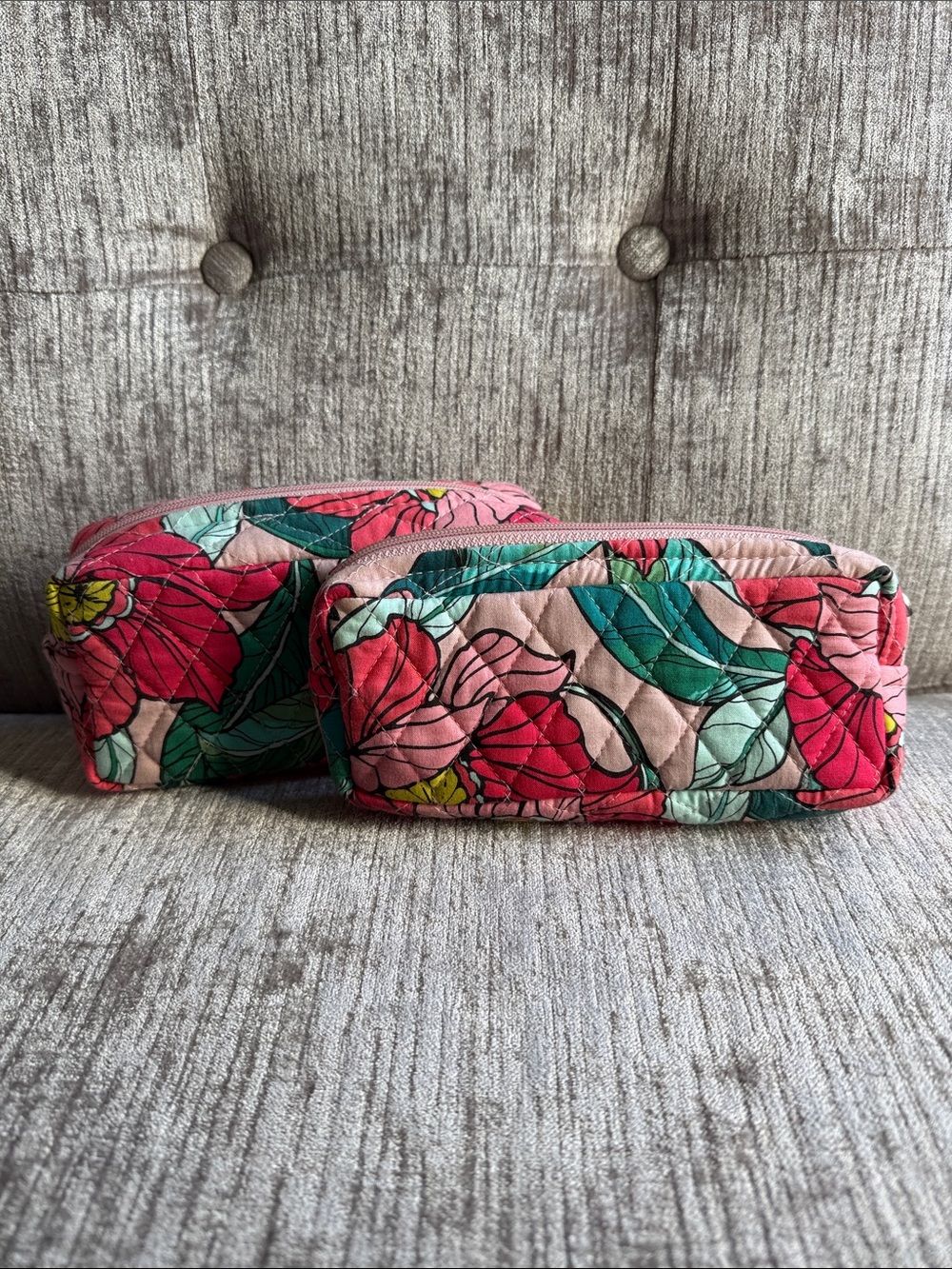 Vera Bradley Quilted makeup pouches - Pink Multicolor